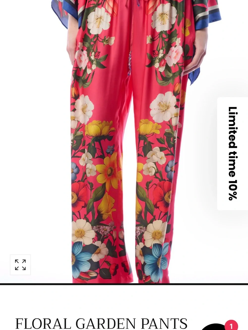 Aratta Coral Floral Wide-Leg Pants - Picture 2 of 6